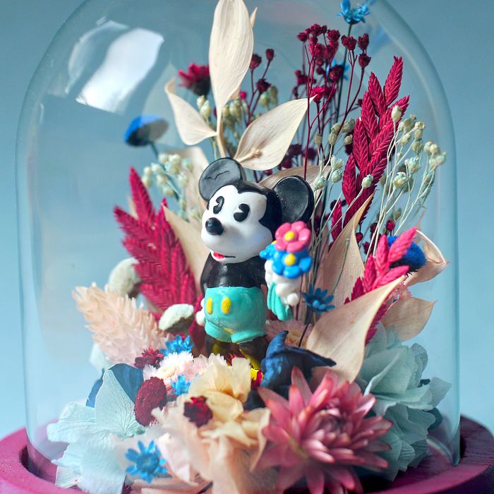Cloche fleurie Mickey au bouquet
