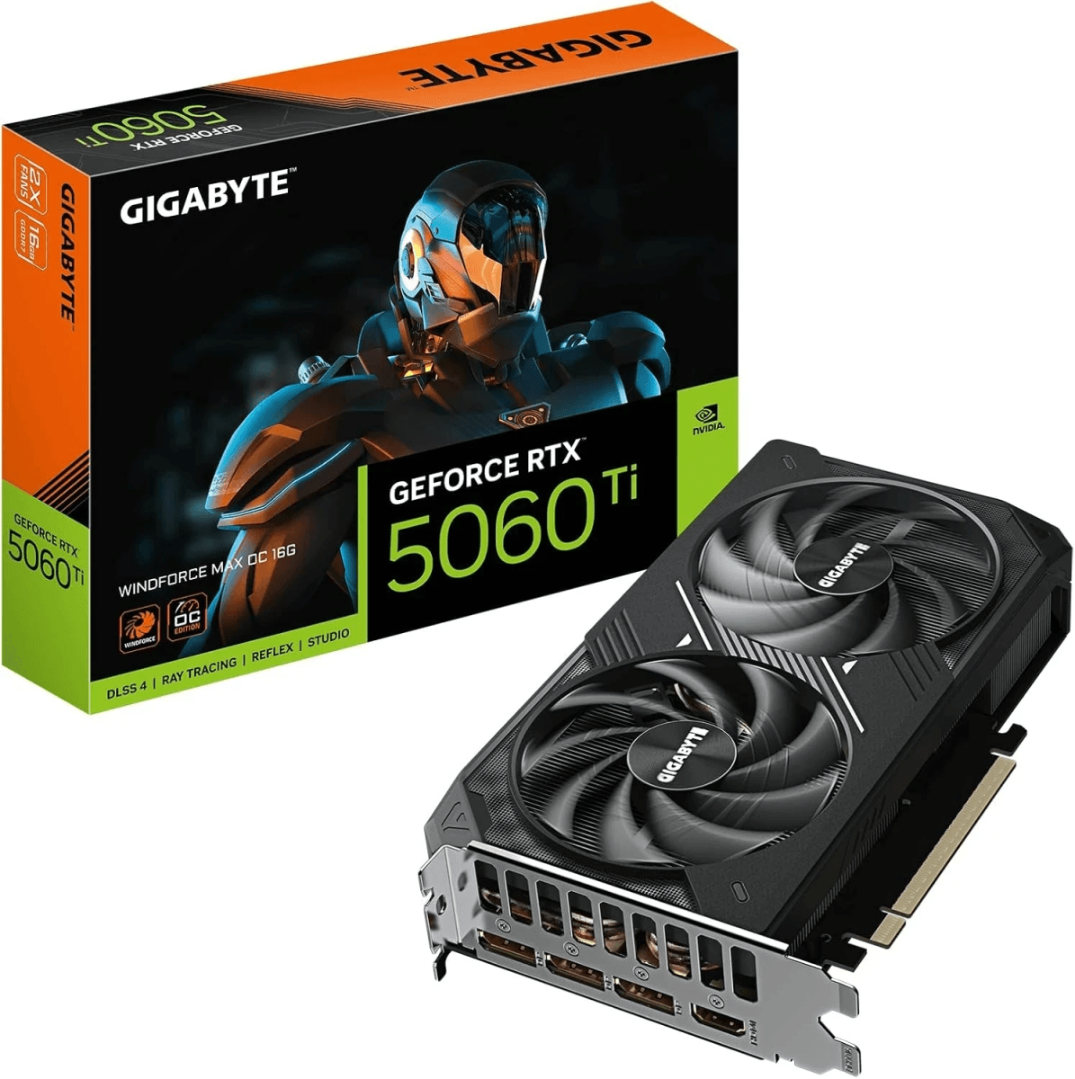 Carte Graphique Gigabyte GeForce RTX 5060 WINDFORCE Max OC - 8 Go GDDR7, 128 Bits - Refroidissement WINDFORCE - PCI-E 5.0