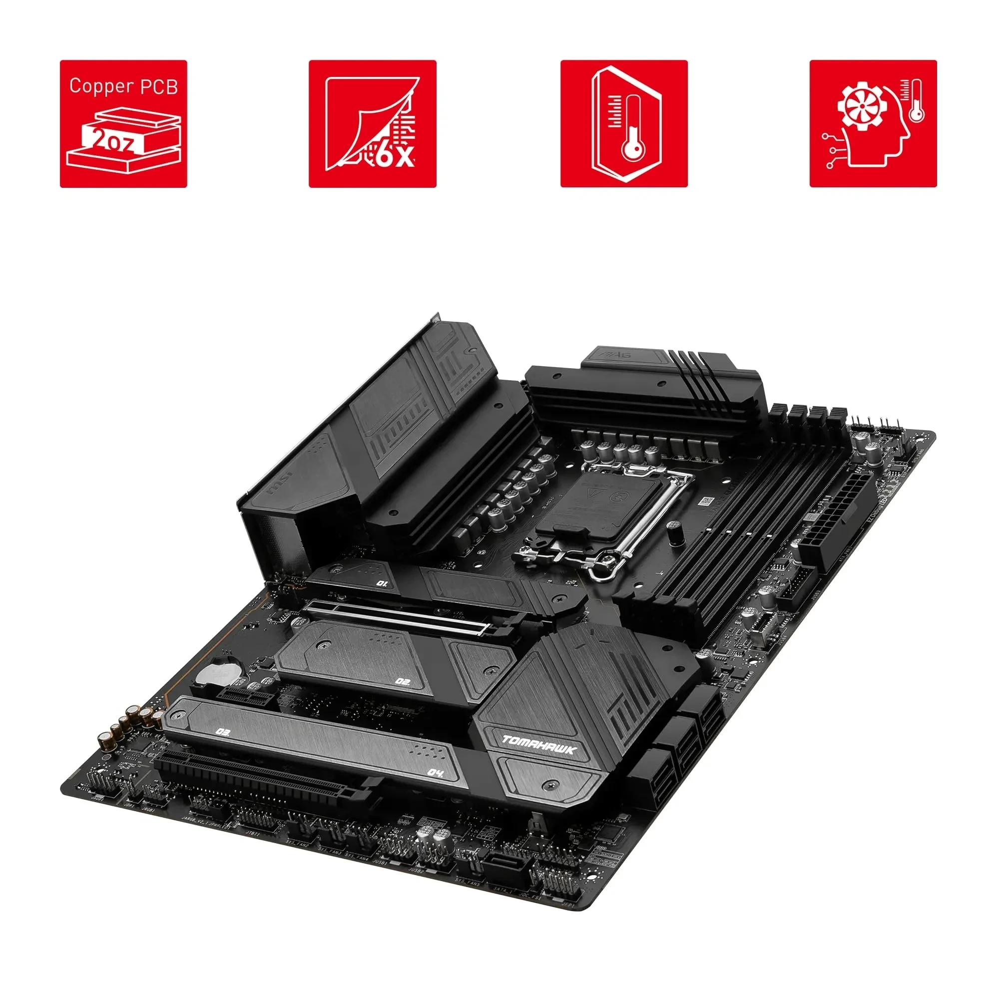 MSI MAG Z790 Tomahawk WiFi Carte-mère, ATX – pour processeurs Intel Core de 14e, 13e et 12e gén., LGA 1700-90A SPS VRM, DDR5 7200+MHz/OC, PCIe 5.0 & 4.0 x16, 4 x M.2 Gen4, Wi-FI 6E