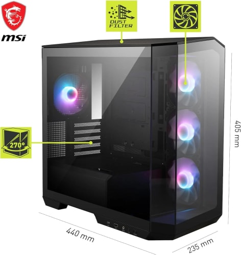 MSI MAG PANO M100R PZ Boîtier PC Micro-ATX Noir