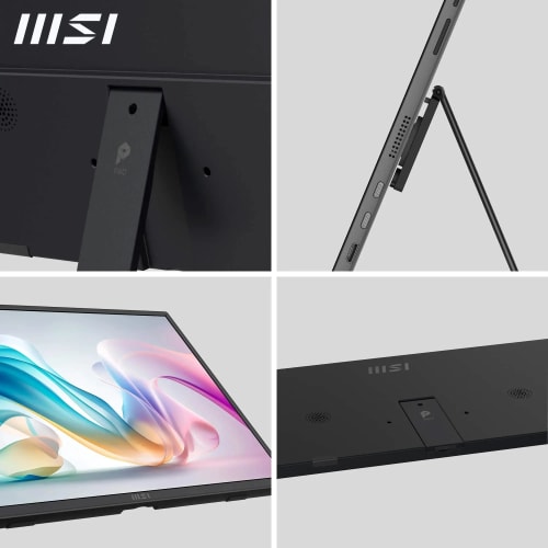 MSI Pro MP165 E6 Écran Portable 15.6" Full HD - Dalle IPS 1920x1080, 60Hz, 4 ms, Haut-parleurs et Micro intégré, HDMI 2.0b, USB Type-C (PD 15W), Compatible VESA, Noir