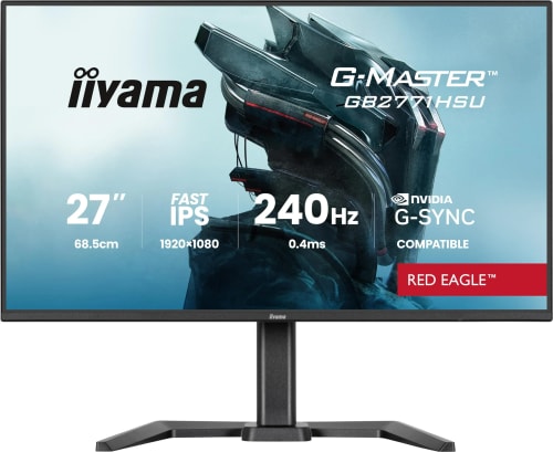 iiyama Ecran GB2771HSU-B1, Fast IPS, FHD@240Hz,0.4ms, Haut-parleurs, HDMI/DP/USB (2 x3.2 + 2X Type C), réglable en Hauteur
