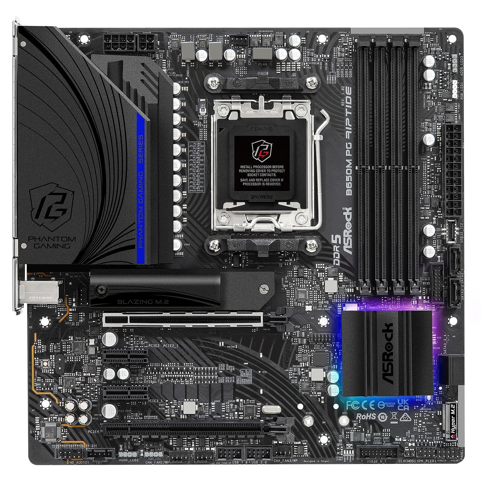 ASROCK B650M PG RIPTIDE - MATX - AM5 - 4x DDR5 - HDMI - DP - 2x PCIE - 2x M.2