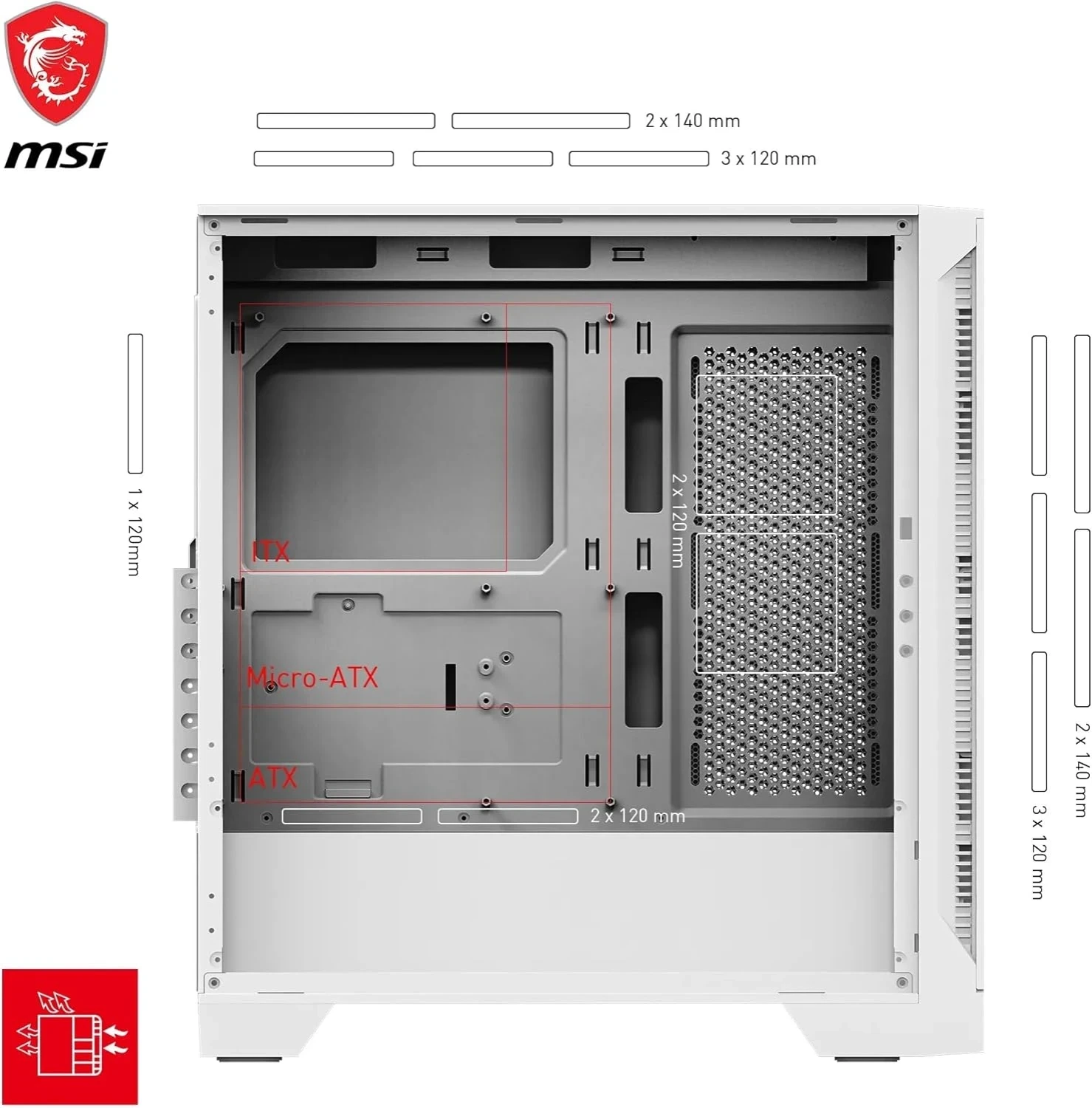MSI MAG Forge 320R Airflow Blanc