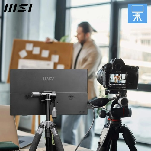 MSI Pro MP165 E6 Écran Portable 15.6" Full HD - Dalle IPS 1920x1080, 60Hz, 4 ms, Haut-parleurs et Micro intégré, HDMI 2.0b, USB Type-C (PD 15W), Compatible VESA, Noir