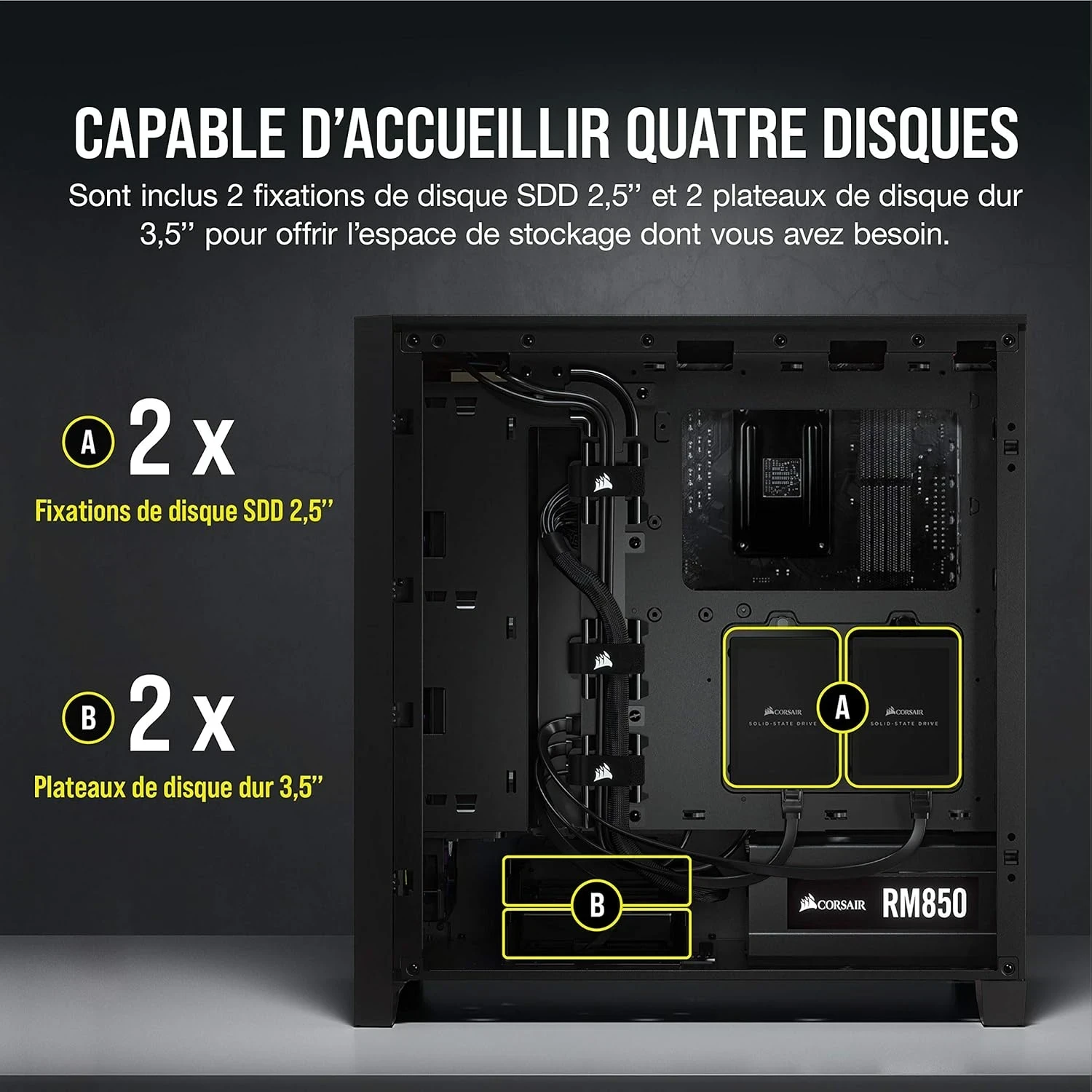 Corsair 4000D Airflow Noir Boîtier ATX Moyen Tour en Verre Trempé