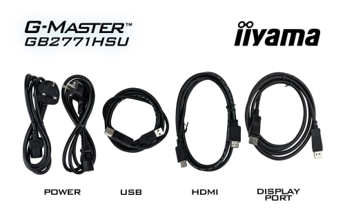 iiyama Ecran GB2771HSU-B1, Fast IPS, FHD@240Hz,0.4ms, Haut-parleurs, HDMI/DP/USB (2 x3.2 + 2X Type C), réglable en Hauteur