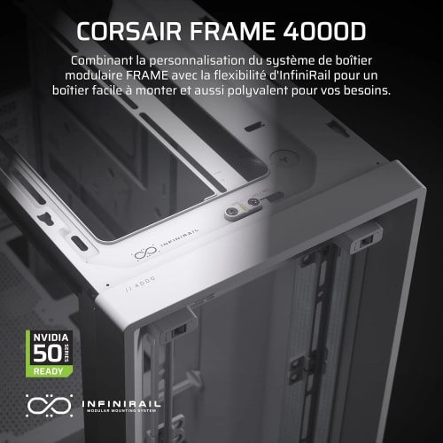 Corsair 4000D Airflow Blanc Boîtier ATX Moyen Tour en Verre Trempé