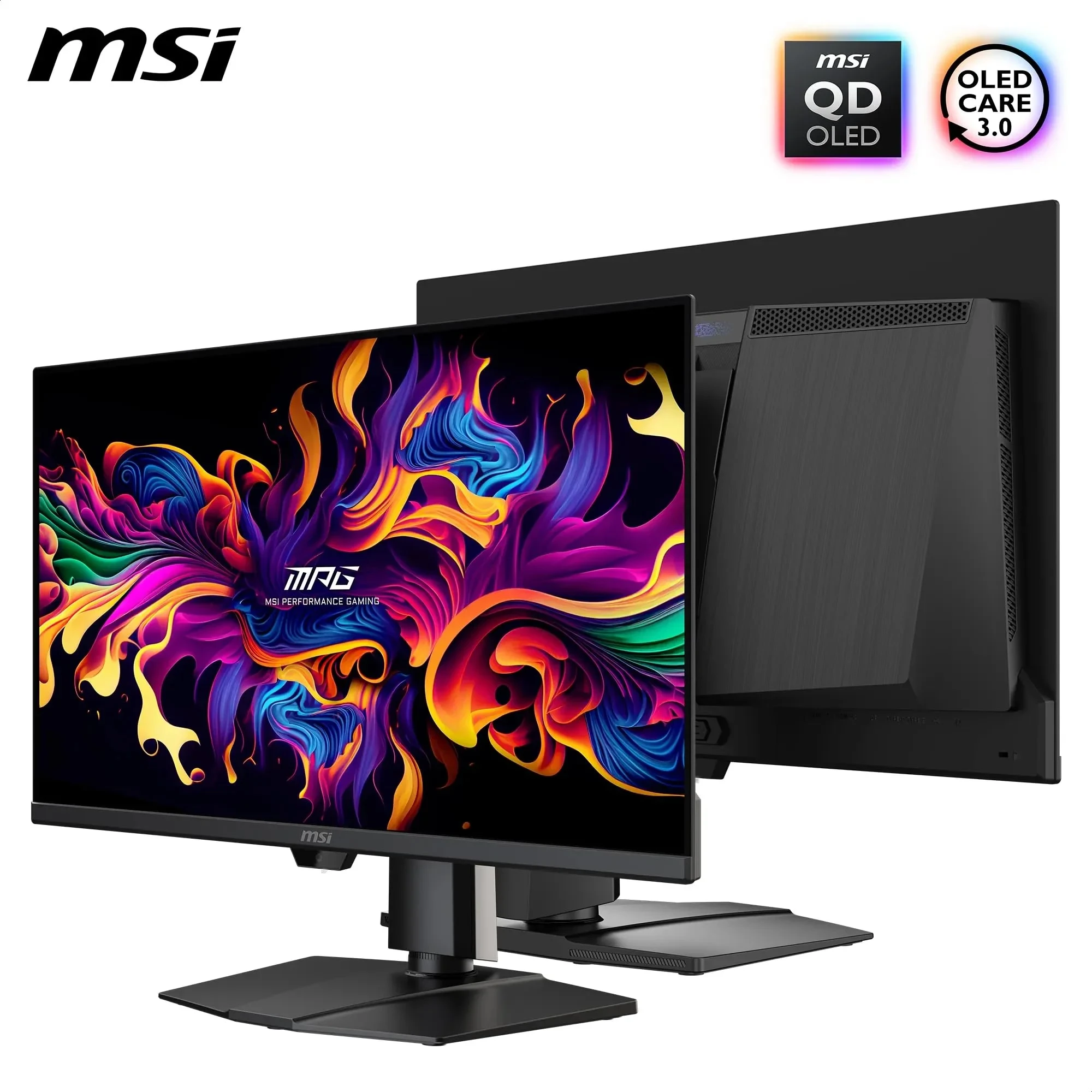 MSI MPG 271QR QD-OLED X50 écran Gaming 27 Pouces WQHD - Dalle Quantum Dot OLED 2560 x 1440, 500Hz / 0,03ms, DisplayHDR True Black 500, capteur AI Care, HDMI™ 2.1, DP 2.1a, USB C (98 W PD), Noir