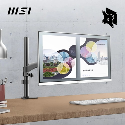 MSI Pro MP2412W Écran Bureautique 23.8" Full HD 1920x1080, 100Hz, Haut-Parleurs Intégrés, Inclinaison Réglable - HDMI 1.4b, DP 1.2a