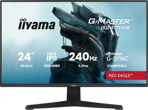 iiyama Ecran G2471HS-B1, G-Sync Compatible, 1920x1080@240Hz, 350cd/m², 2X HDMI, DisplayPort, 0.4ms