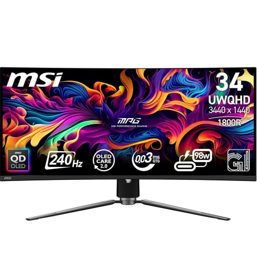 MSI MPG 341CQPX QD-OLED écran Plat de PC 80 cm (31.5") - 240 HZ - 3440 x 1440 Pixels  - TYPE C DP 98W