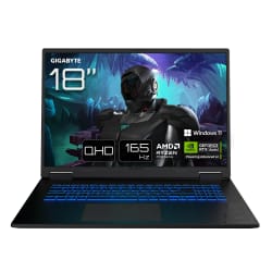 GIGABYTE Gaming A18 Ordinateur Portable - 18“, 165Hz, AMD Ryzen 7 260, RTX 5060, 32Go DDR5, SSD 1To, Windows 11 Home