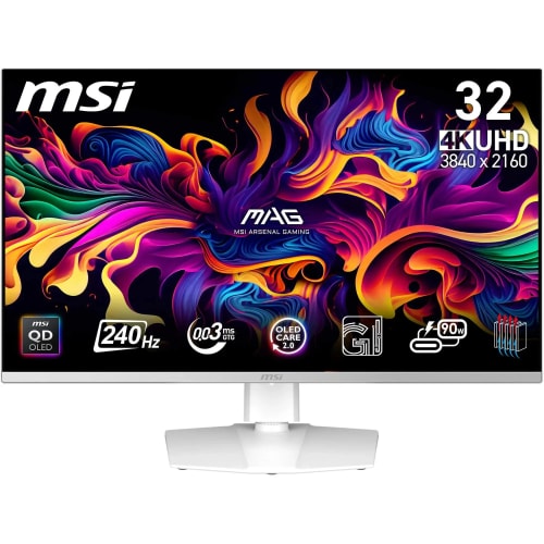 MSI MPG 321URXW QD-OLED écran Gaming 31.5 Pouces 4K UHD - Dalle Quantum Dot OLED 3840 x 2160, 240Hz - 0.03ms, DisplayHDR 400, KVM, RGB - DP 1.4a, HDMI 2.1, USB Type-C
