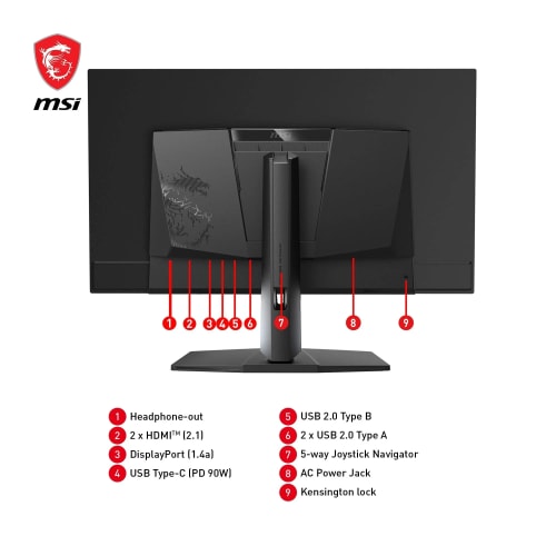 MSI MPG 321URX QD-OLED 4K UHD 31,5" Quantum Dot 3840 x 2160, 240 Hz/0,03 ms, DisplayHDR 400, KVM, RGB - DP 1.4a, HDMI 2.1, USB Type-C