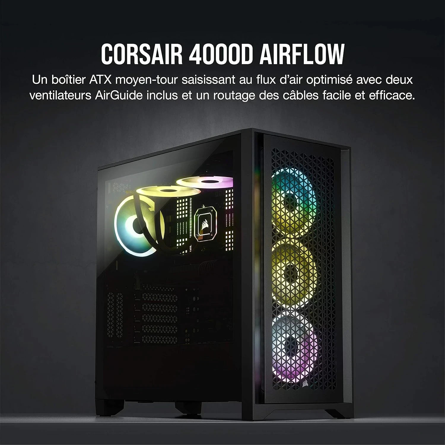 Corsair 4000D Airflow Noir Boîtier ATX Moyen Tour en Verre Trempé