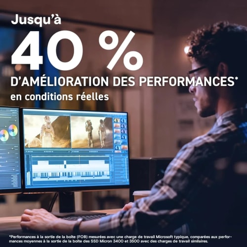 Crucial T705 SSD 1To PCIe Gen5 NVMe M.2 SSD Interne Gaming (Nouveau 2024), Jusqu’à 13.600Mo/s, Microsoft DirectStorage, Rétrocompatibilité PCIe 3.0 et 4.0, Disque Dur SSD - CT1000T705SSD3