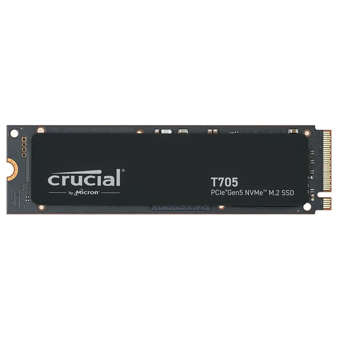 Crucial T705 SSD 1To PCIe Gen5 NVMe M.2 SSD Interne Gaming (Nouveau 2024), Jusqu’à 13.600Mo/s, Microsoft DirectStorage, Rétrocompatibilité PCIe 3.0 et 4.0, Disque Dur SSD - CT1000T705SSD3