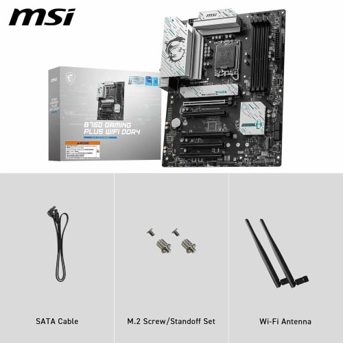 MSI B760 Gaming Plus WiFi DDR4 Carte mère, ATX - pour processeurs Intel 14e, 13e & 12e gén, LGA 1700