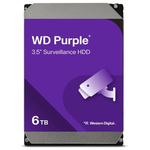 WD Purple 6 To Disque dur Interne 3.5" dédié Vidéosurveillance AllFrame Technology, 180BT/yr, 256MB Cache, Garantie 3 ans