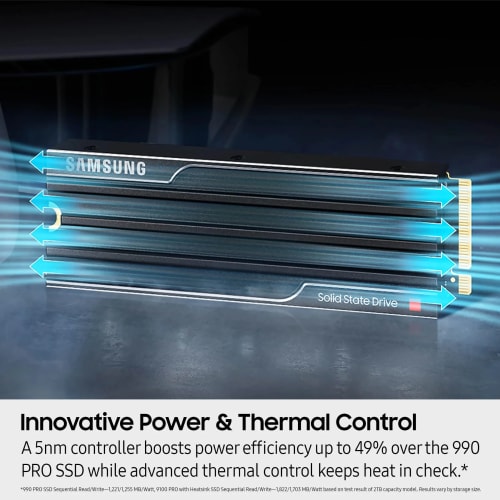 Samsung 9100 Pro avec dissipateur Thermique PCIe 5.0 2To NVMe SSD