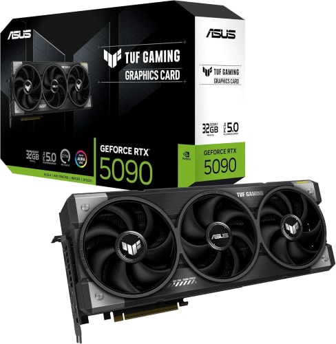 ASUS TUF Gaming GeForce RTX 5090 32GB GDDR7 – Carte Graphique Gaming (PCIe 5.0, HDMI, Display 2.1, 3.6 Slot, Ventilateurs axiaux, Pad Thermique GPU, revêtement Protecteur PCB)