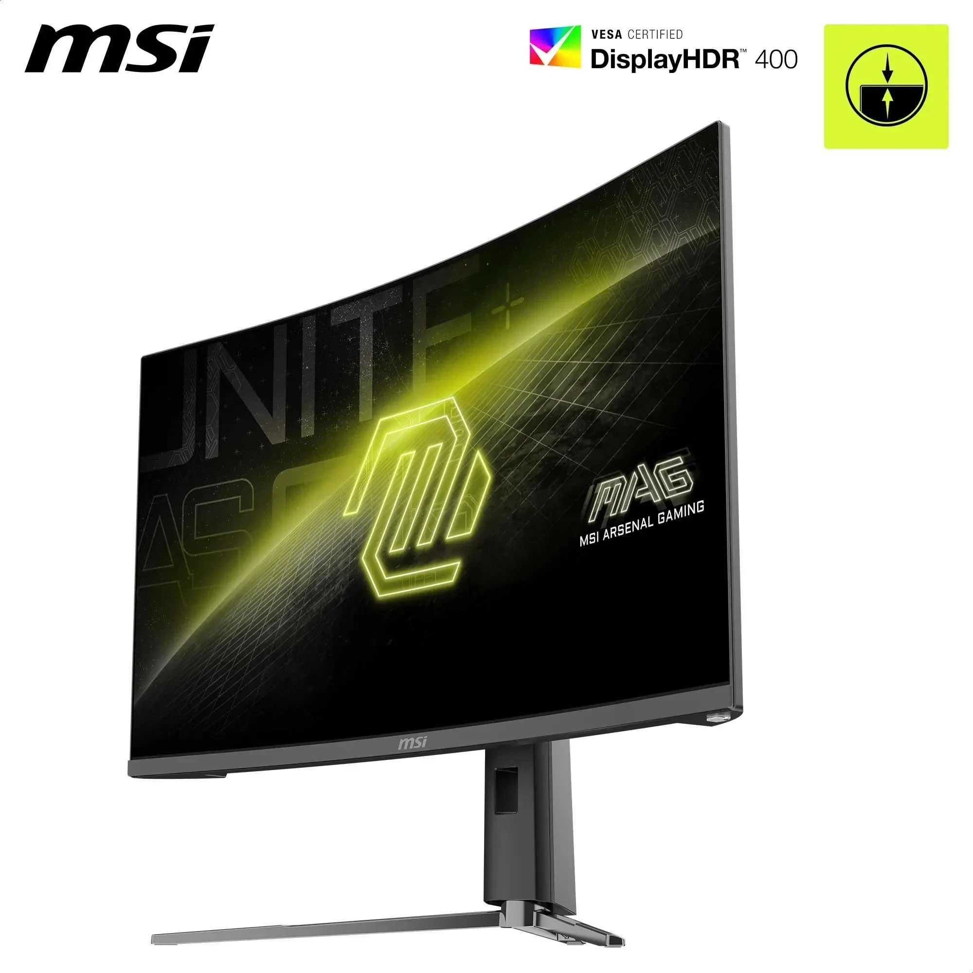 MSI MAG 32CQ6PF Écran Gaming incurvé FHD de 32" - Dalle Rapid VA 2560 x 1440 1500R, 180 Hz / 0,5ms -GtG, DisplayHDR 400, Adaptive Sync, DP 1.4, HDMI 2.0 CEC