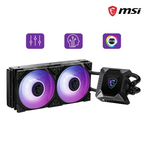 MSI MPG CORELIQUID K240 Kit Watercooling CPU, Pompe LCD avec 2x 120mm ARGB TORX FAN 4.0