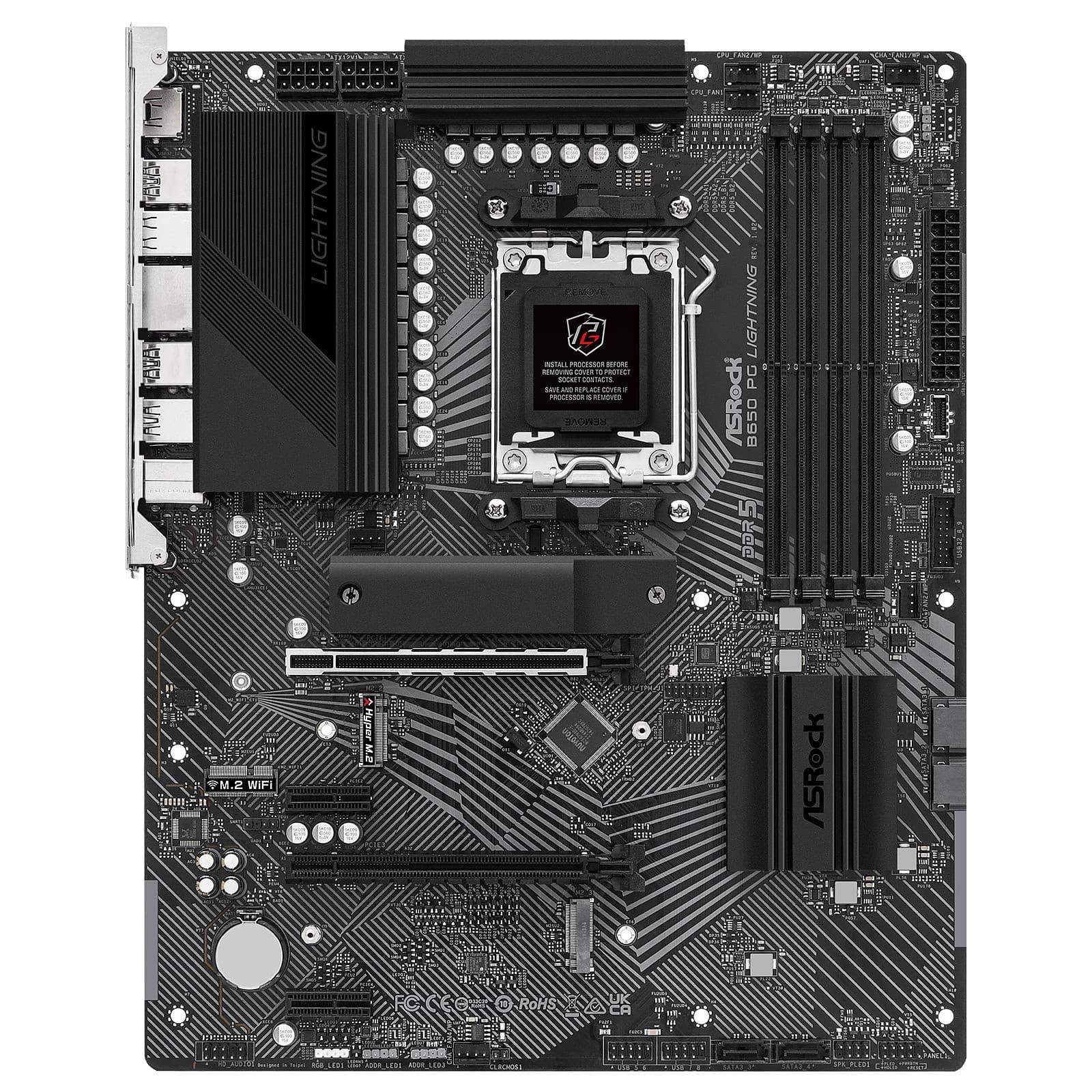 ASROCK B650 PG LIGHTNING - ATX - AM5 - 4x DDR5 - PCIE 5.0 - 3x M.2 - WIFI6