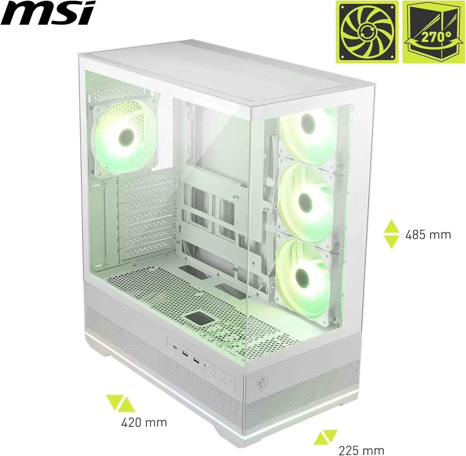 MSI MAG PANO 110R PZ Boîtier PC ATX BLANC