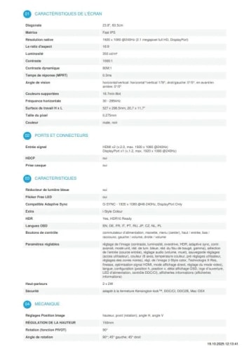 iiyama GB2471HS-B1-23.8" IPS, 1920x1080/240Hz, 2H1DP, Has