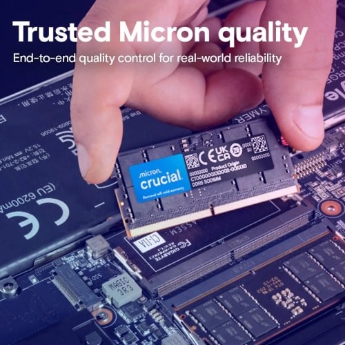 Crucial RAM 16Go DDR5 5600MHz (ou 5200MHz ou 4800MHz) Mémoire pour Ordinateur Portable CT16G56C46S5