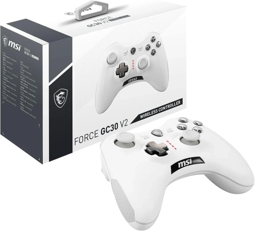 MSI FORCE GC30 V2 White sans-fil Manette de jeu PC et Android, jusqu'à 8h d'utilisation