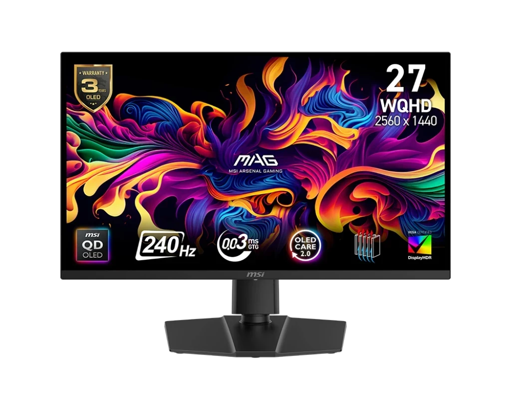 MSI MAG 271QP QD-OLED X24 écran Gaming 26,5" WQHD - Dalle Quantum Dot OLED 2560 x 1440, 240Hz -HDR400