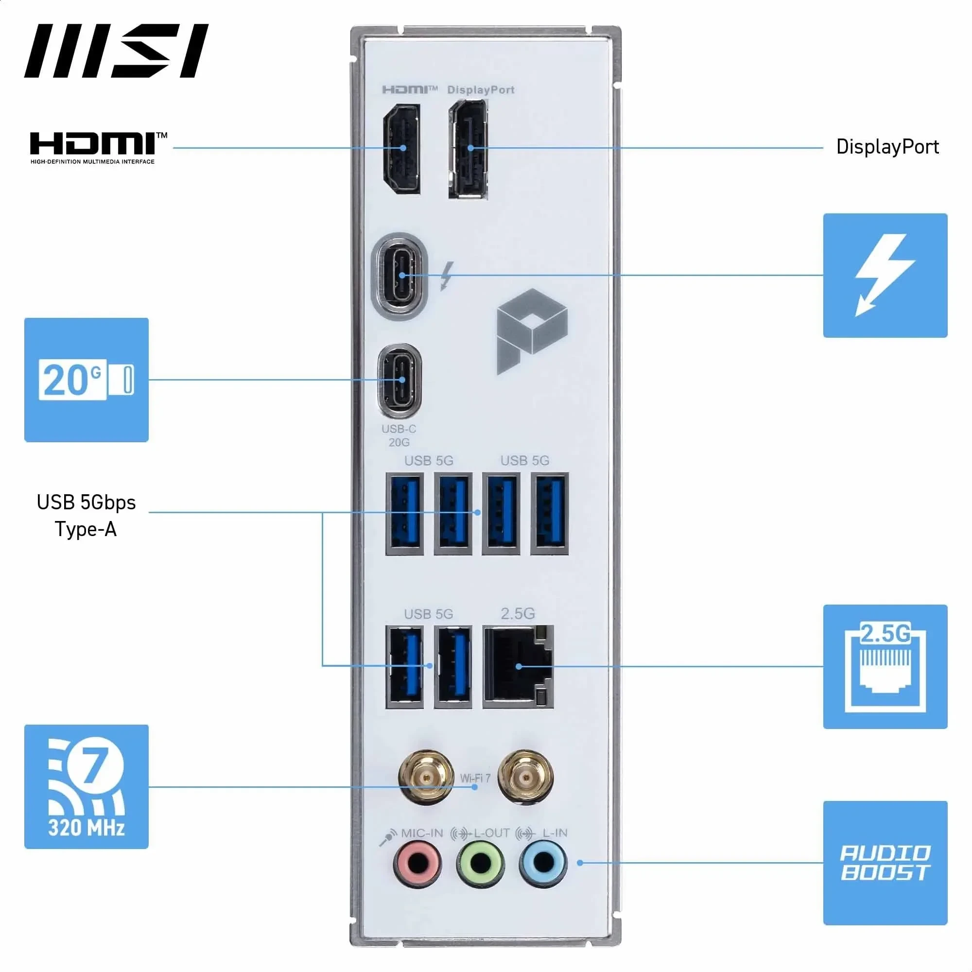 MSI Pro Z890-S WiFi PZ Carte mère, ATX à connecteurs arrière - pour processeurs Intel Core Ultra (série 2), LGA 1851 - DDR5 Memory Boost (8600 Plus MT-s OC), PCIe 5.0 x16, M.2 Gen5, Wi-FI 7, 2.5G LAN