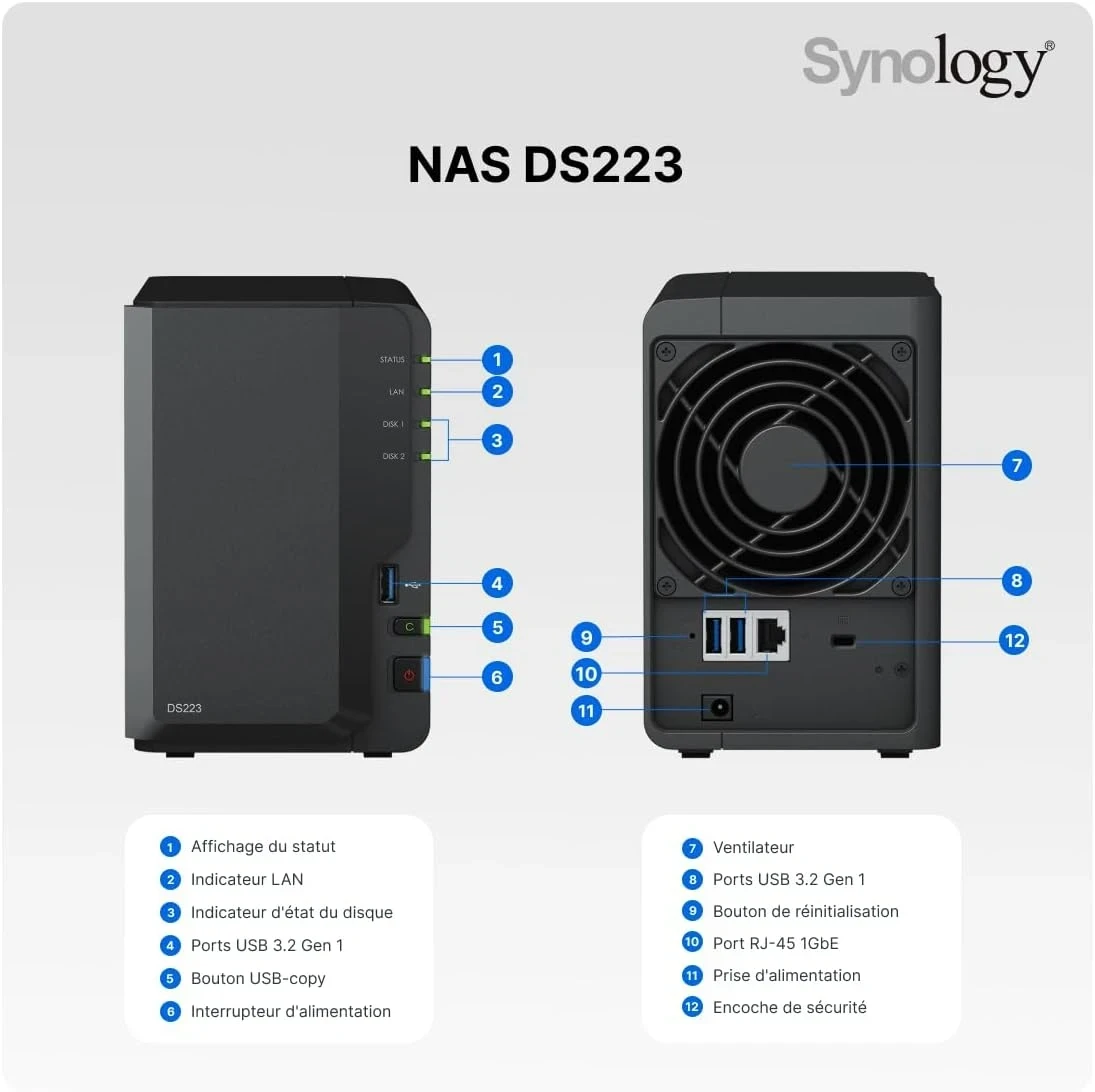 Synology Diskstation NAS DS223 2 Baies