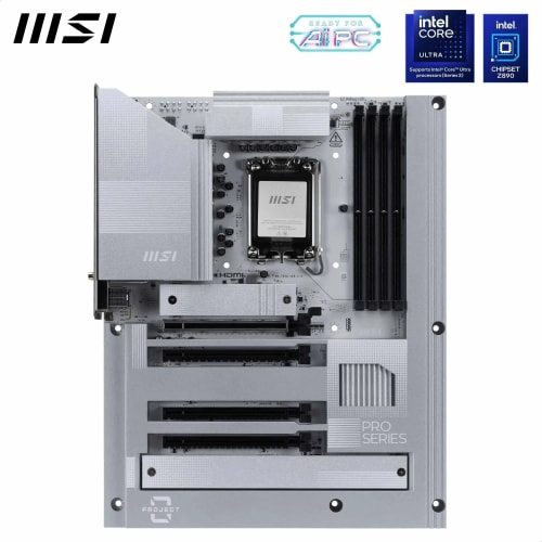 MSI Pro Z890-S WiFi PZ Carte mère, ATX à connecteurs arrière - pour processeurs Intel Core Ultra (série 2), LGA 1851 - DDR5 Memory Boost (8600 Plus MT-s OC), PCIe 5.0 x16, M.2 Gen5, Wi-FI 7, 2.5G LAN