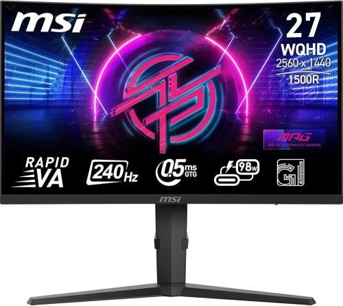 MSI MPG 275CQRXF écran Gaming incurvé WQHD de 27 Pouces - 1500R, Dalle Rapid VA 2560 x 1440, 240 Hz / 0,5 ms (GtG)
