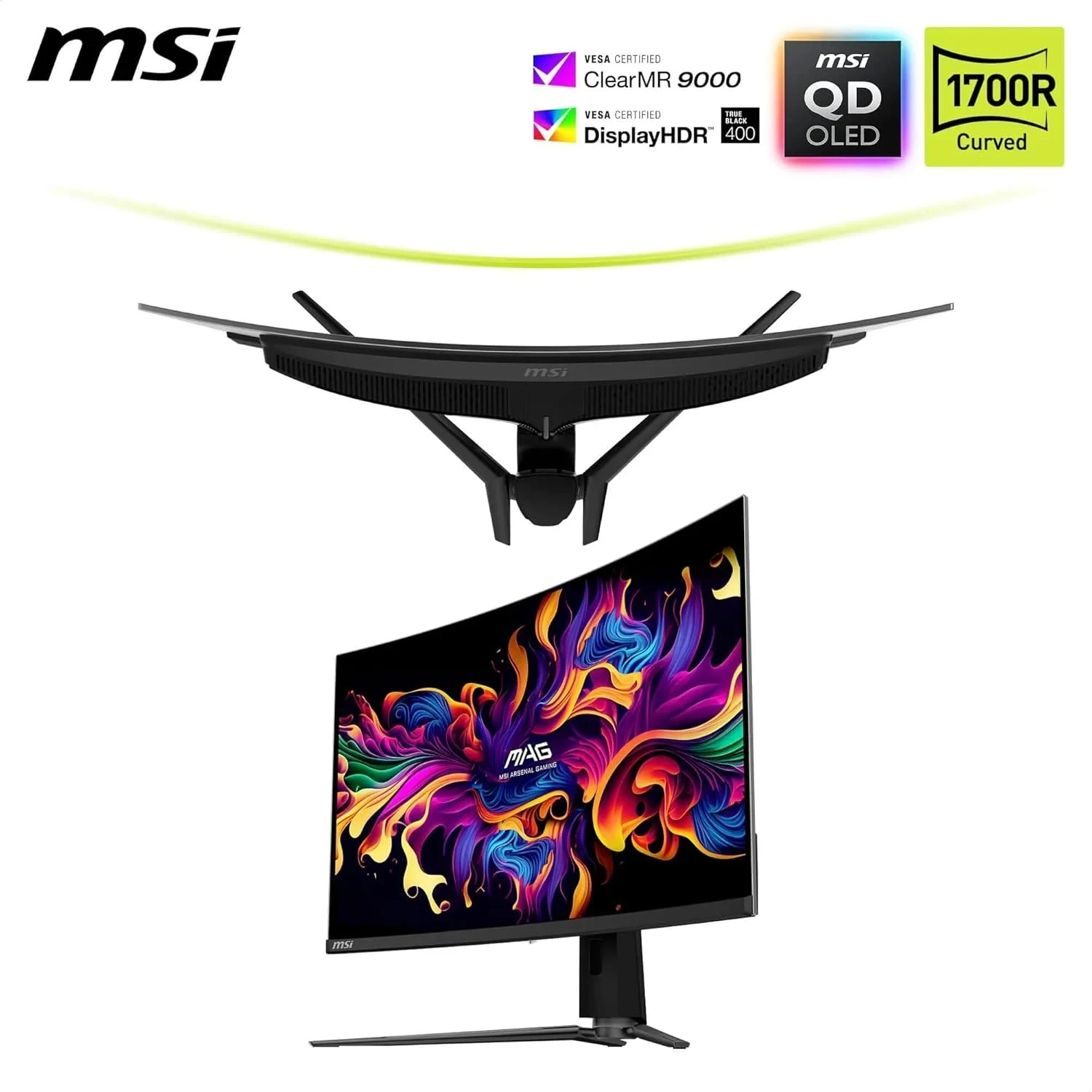 MSI MAG 321CUP QD-OLED Ecran Gaming incurvé 32'' 4K UHD - 1700R, Dalle Quantum Dot OLED 3840 x 1080, 165 Hz / 0.03 ms,