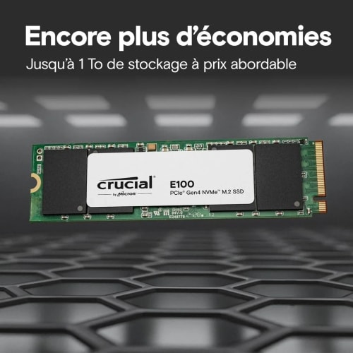 Crucial E100 2To PCIe Gen4 NVMe M.2 SSD Interne, Jusqu’à 5000 Mo/s, Compatible avec Ordinateur Portable et de Bureau - CT2000E100SSD8
