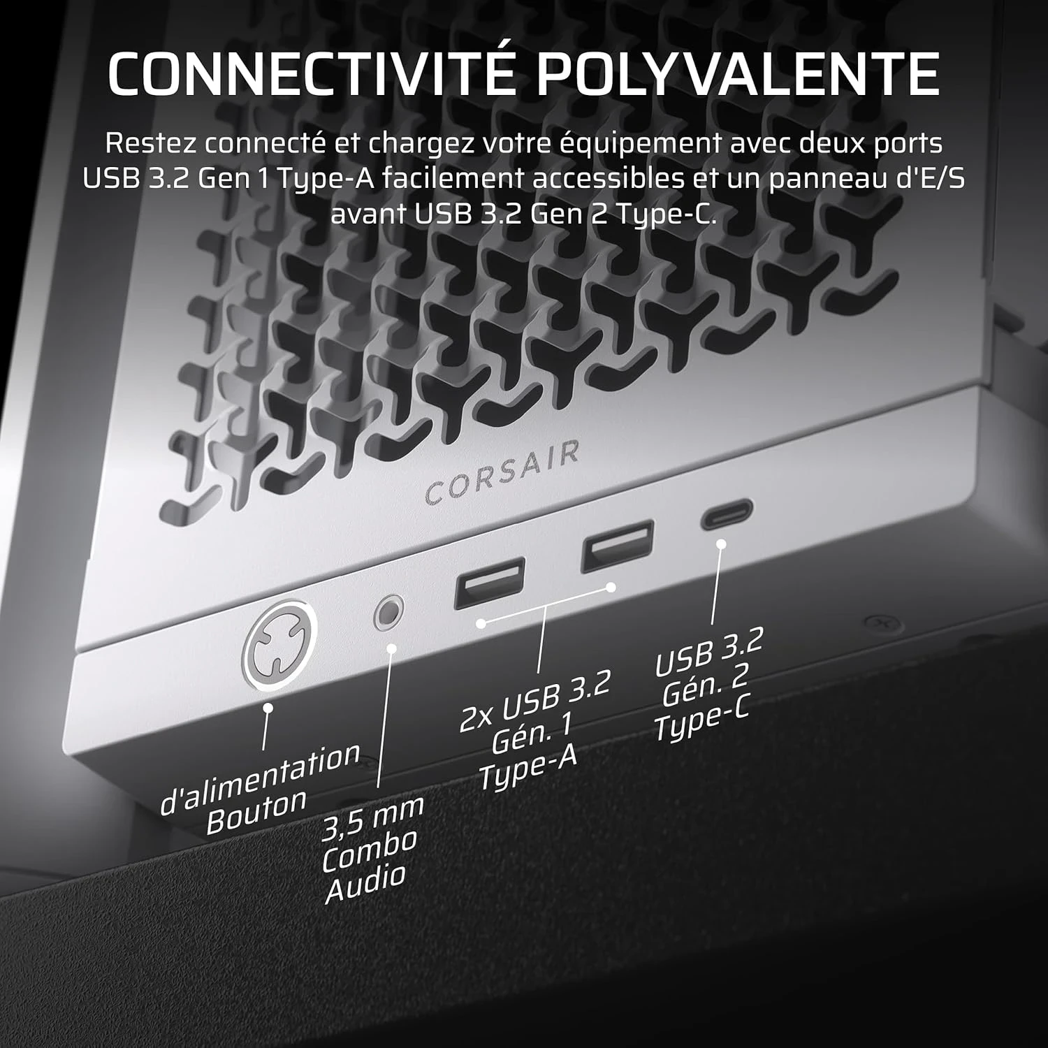 Corsair 4000D Airflow Blanc Boîtier ATX Moyen Tour en Verre Trempé