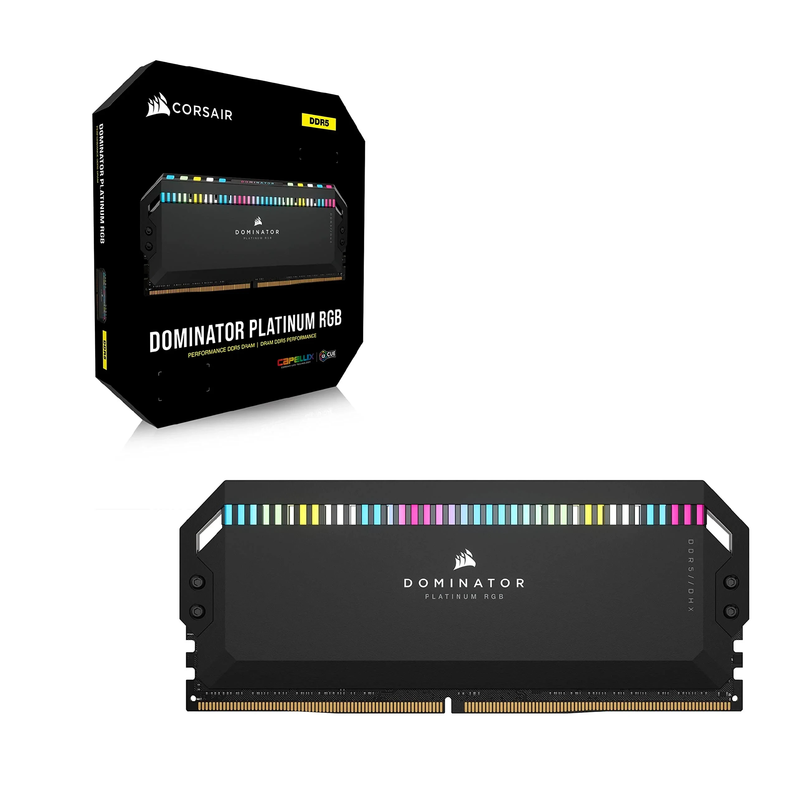 CORSAIR Dominator Platinum RGB DDR5 RAM 32Go (2x16Go) 5600MHz CL36 Intel XMP Compatible iCUE Mémoire d'Ordinateur - Noir (CMT32GX5M2X5600C36)