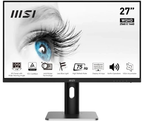 ECRAN 27" MSI PRO MP273QP E2 2K 2560x1440P  Pivotable