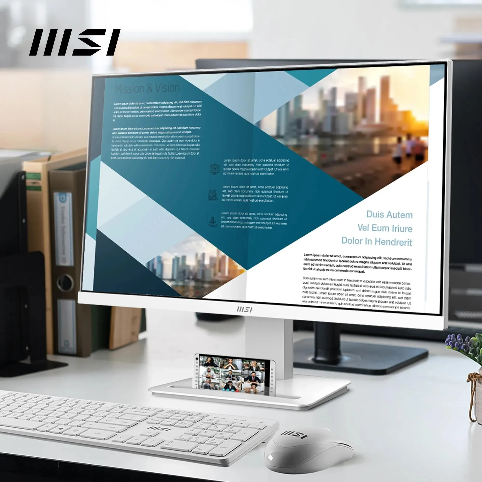 MSI Pro MP2412W Écran Bureautique 23.8" Full HD 1920x1080, 100Hz, Haut-Parleurs Intégrés, Inclinaison Réglable - HDMI 1.4b, DP 1.2a