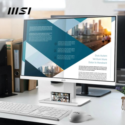 MSI Pro MP2412W Écran Bureautique 23.8" Full HD 1920x1080, 100Hz, Haut-Parleurs Intégrés, Inclinaison Réglable - HDMI 1.4b, DP 1.2a