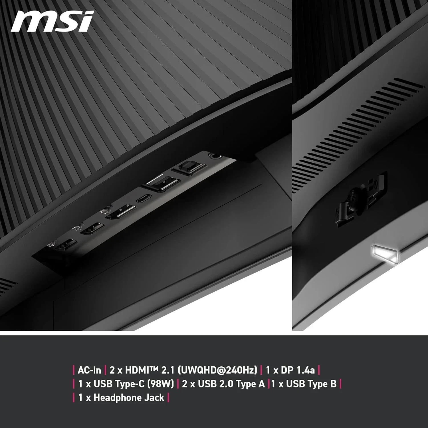 MSI MPG 341CQPX QD-OLED écran Plat de PC 80 cm (31.5") - 240 HZ - 3440 x 1440 Pixels - TYPE C DP 98W