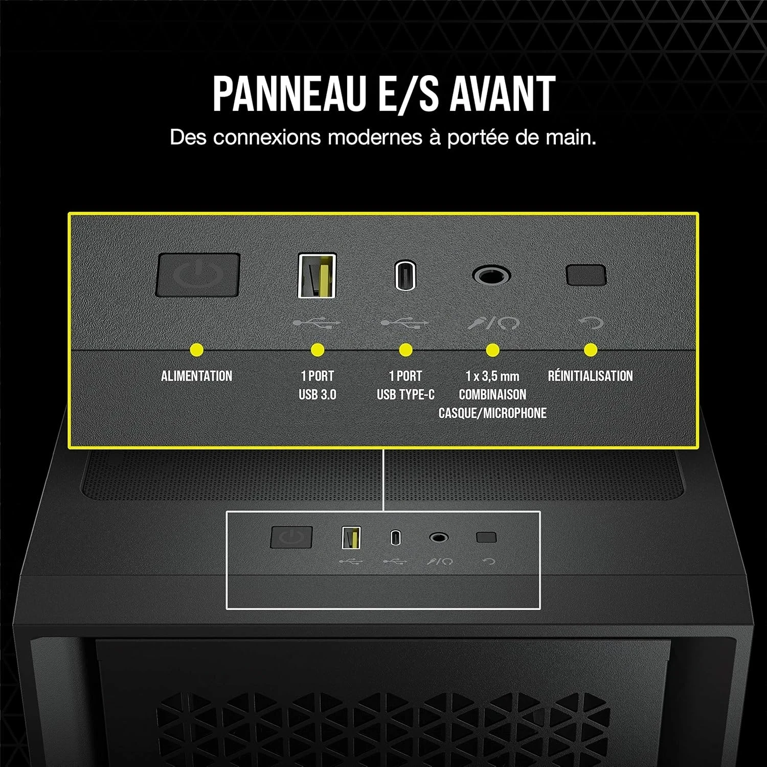 Corsair 4000D Airflow Noir Boîtier ATX Moyen Tour en Verre Trempé