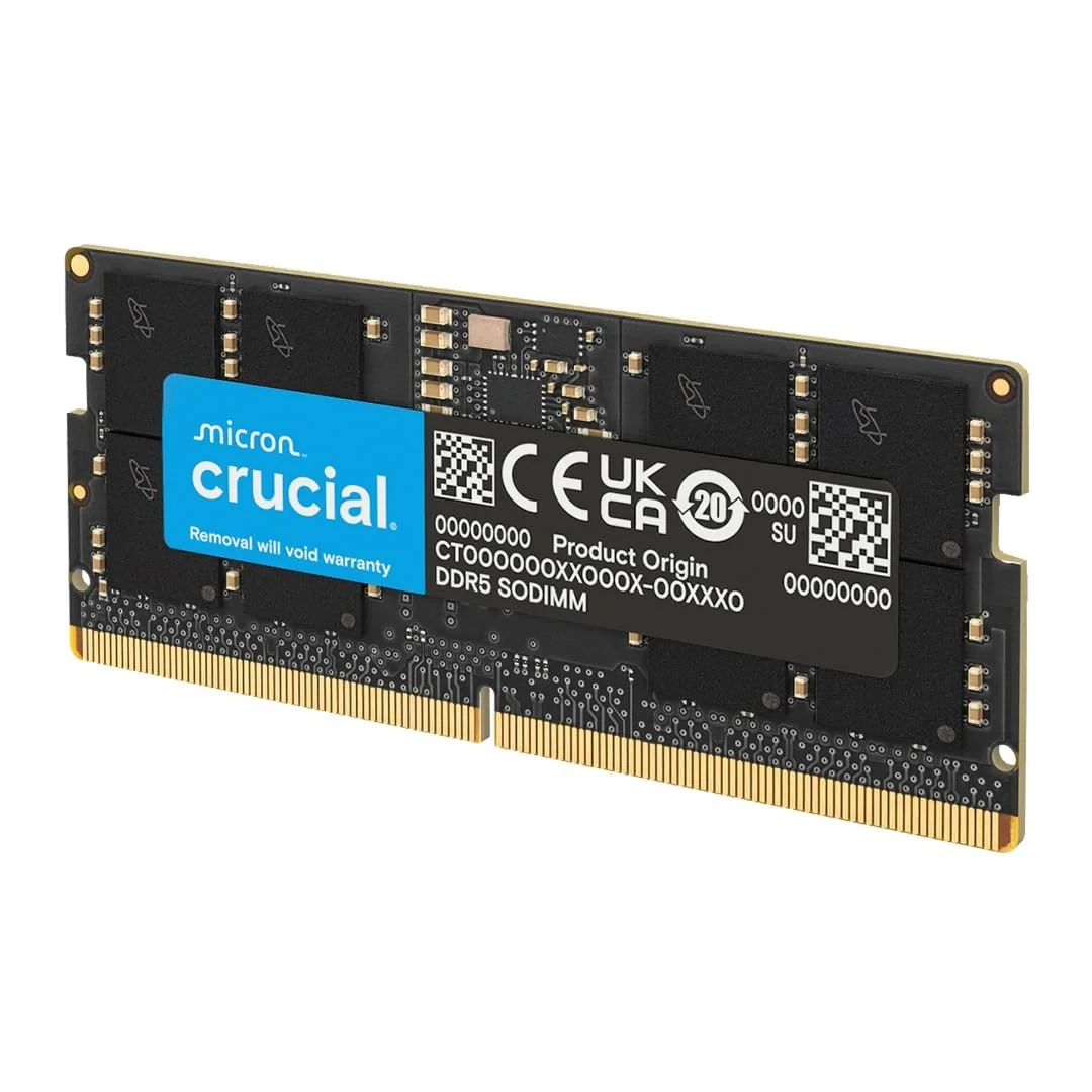 Crucial RAM 16Go DDR5 5600MHz (ou 5200MHz ou 4800MHz) Mémoire pour Ordinateur Portable CT16G56C46S5