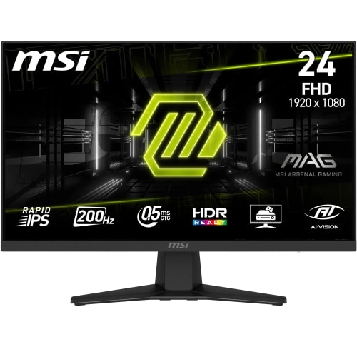 MSI MAG 244F, Moniteur Gaming 24", FHD 1920 x 1080, IPS, sans Cadre, 200 Hz, 0,5 ms,