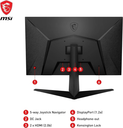 MSI G2712F- 27", IPS, 1920 x 1080 (FHD), 1 ms (MPRT), 180 Hz, FreeSync, HDMI/DisplayPort